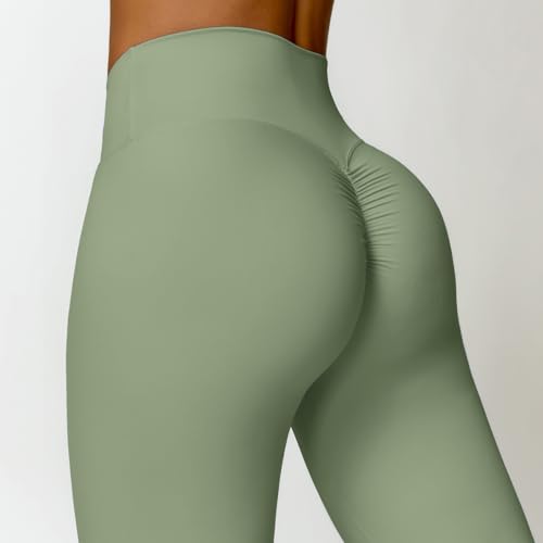 ABOCIW Workout Sets for Women 2 Piece Square Neck Long Sleeve Crop Tops High Waist Flared Leggings Gym Sets - Image 6