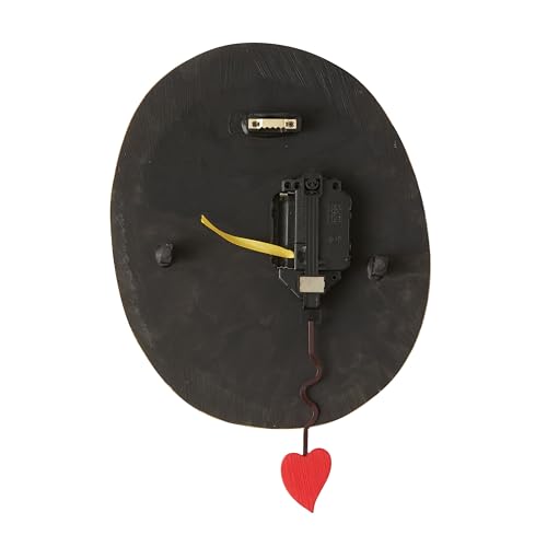 Enesco Allen Designs Love You to the Moon and Back Heart Wall Clock- Battery Operated Pendulum Analog Clock, Stone Resin Decorative Clocks for Walls Home Decor Bedroom Living Room Kitchen Gift, 9 Inch