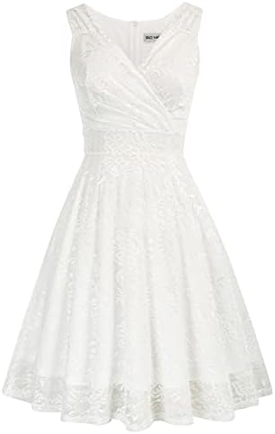 GRACE KARIN Damen Spitzen Rockabilly Kleid Knielang Retro Vintage Kleider