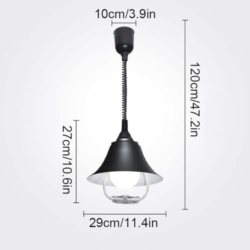 Suspension industrielle 14 pouces luminaire noir E27 lustre de plafond - 4