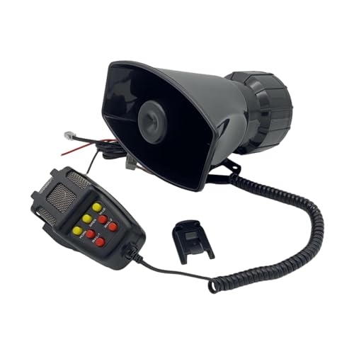 Folpus Altavoz para vehículo, de sonido, micrófono, 7 opciones de audio, altavoz para camión y barco, 24V