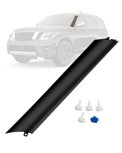 Windshield Trim Molding A-Pillar, Front Driver, Compatible with Nissan Armada 2017-2023, Infiniti QX56 2011-2013, QX80 2014-2023, 76837-6JR0A, Window Trim Moulding Cover, Plastic Windshield Trim Panel