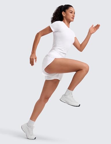 Image of CRZ YOGA Seamless T-Shirt Hip Length | Training, Chafe-Free, Slim Fit, Raglan Sleeves, Mesh Vents, Workout, Short Sleeve Tops for Women