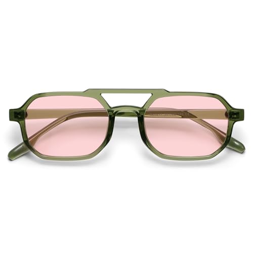 SOJOS Retro Rectangle Aviator Sunglasses for Women Men Trendy 90s Classic Square Frame Shades SJ2627