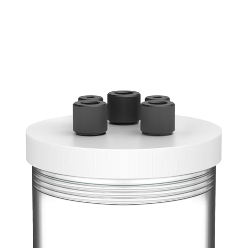 stonylab Einzelkammer-Elektrolysezelle, Elektrochemische Zelle aus Borosilikatglas mit PTFE-Deckel (5 Löcher), Elektrolysezellen-Bausatz, ohne Elektrode, 200 ml