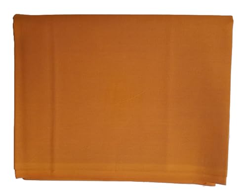 Image of Pure Cotton Poplin Unstitched Fabric 2.2 Meters x 32 Inches Solid Colour Cloth Material for Women's Saree Skirts, Petticoats, Pyjamas, Patiyala Pants, Salwar Etc. (Mustard)