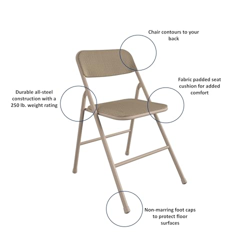 Image of COSCO 5 Piece, Tan Folding Table and Chair Set.