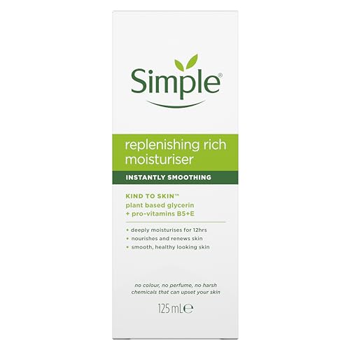 Simple Replenishing Rich Lotion Moisturiser with Pro-Vitamins B5 + E for Nourished, Healthier-Looking Skin 125 ml