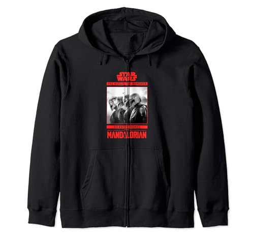 Sweat zippé Star Wars avec capuche ajustable et poches avant imprimé Mandalorian