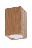 SOLLUX lighting Keke LED Deckenleuchte aus Holz 1 Flamme - Wohnzimmer Lampe Schlafzimmer Leuchte Esszimmer - Lampe für Flur aus Eichenholz 6 x 6 x 10 cm