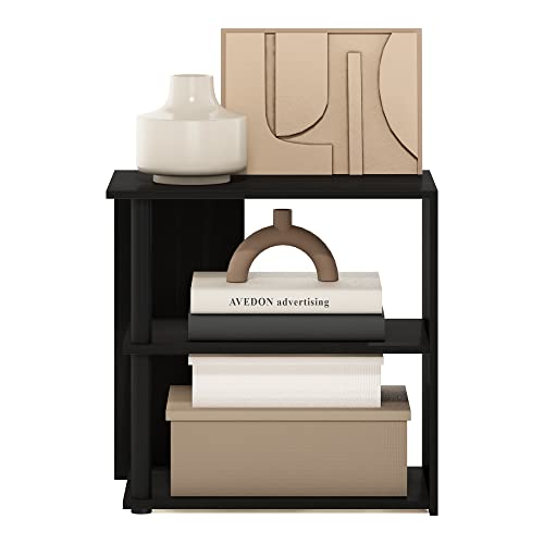 Image of Furinno Romain Side Table, 2-Tier End Table with Open Shelf, Night Stand, Bedside Table, for Living Room, Bedroom, Espresso