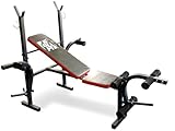 Fit4home Weights Bench With Barbell Rack | Adjustable Home Training Gym Workout Fitness Bench | TF-1001 Black