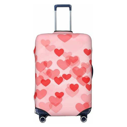 Red Hearts Print Luggage Suitcase Covers Elastic Washable Luggage Protector Luggage Covers For Suitcase