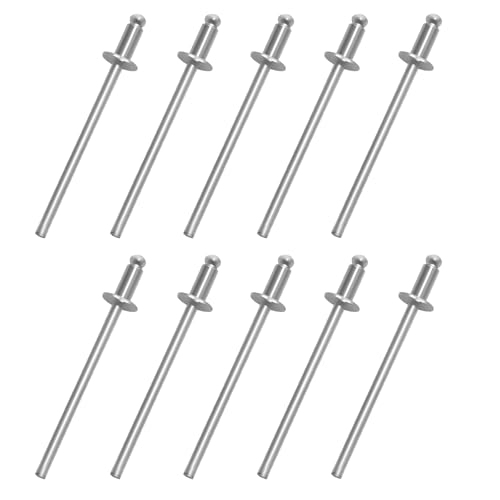 Beienz 10-Pack Silver Stainless Steel Rosette Rivets, VIN Door Tags Replacement Part for GM Ford Chrysler AMC Cars, Compatible with Dash Plate Name Tag Fastener Repair
