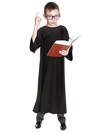 Disfraz Toulite Judge para niños, túnica negra unisex miniatura 5