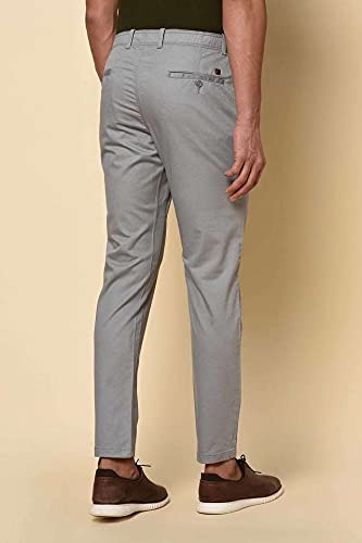 Image of blackberrys Structured Cotton Blend Slim Fit Mens Trousers (S211113-FSADWH-P)