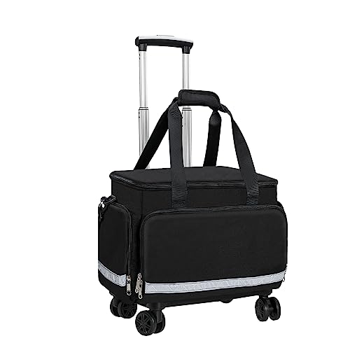 Medical Trolley Bag with Wheels Emt Ems First Responder Nurse Home Health Bag Homecare Physician Ambulance Childcare Traveling Field Trips Camping Hiking Scout Troop with Compartments Removable -  Gatycallaty, FAB034--NURSE-ROLLING-FBA