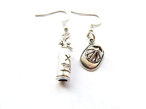Firefighter Earrings,Ancient Silver Nautical Camp Fire Charm Jewelry,Gifts for Her (#1) - Image 2