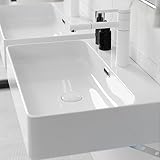 ❁Package inclus -1 x évier de récipient avec débordement, 1 x robinet d'eau chaude et froide, 1 x pic-up drainer Remarque: Différent des autres drains est le matériau du capuchon supérieur est en céramique, plus avancé et durable;