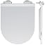 Abattant WC Ultra-Mince Avec Frein De Chute - Lunette Duroplast Antibactérienne Forme D Universelle