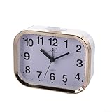 Sveglia digitale creativa con suoneria forte e grandi numeri 3D, design quadrato e circolare, orologio da comodino in plastica per studenti, camera da letto o decorazione della casa, funzionamento a