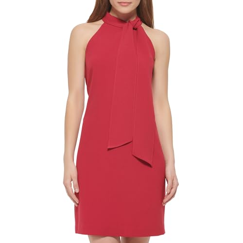 Image of Vince Camuto Women's Sleeveless Halter Tie Neck Shift Mini Dress