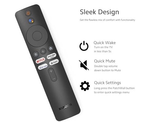 Image of 5 Years Warranty Compatible with Redmi Tv Remote Control Original for Smart Android 4K Led UHD HD Xiaomi mi Television with Bluetooth Feature and Voice Command - Pairing Must