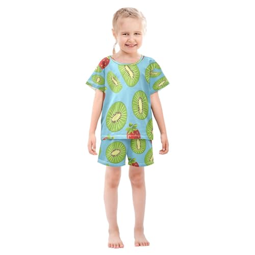 senya Short Sleeve Pajamas Sets Summer Cotton Sleepwear Kiwis and Strawberries3