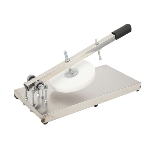 Atsoya Pizza Dough Press Machine, Manual Pizza Dough Press, Stainless Steel Pizza Dough Press Machine Pizza Presser Pizza Crust Press Plate for Home Kitchen & Commercial Use