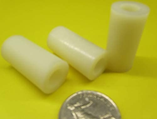 Natural Nylon Spacer, Unthreaded, 3/8" Screw Size x .750" OD x .380" ID x 1.50" Length, 20 Pcs.