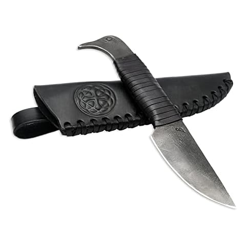 Toferner Viking Knife Odin's Raven, Norse Hand Forged Knife with Genuine Leather Case, Hardened Blade, Nordic Knife, Original Gift Idea for Men Cover