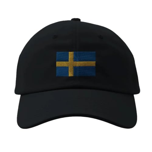 Casquette drapeau de la Suède noir pour vos sorties et voyages d'été décontractés