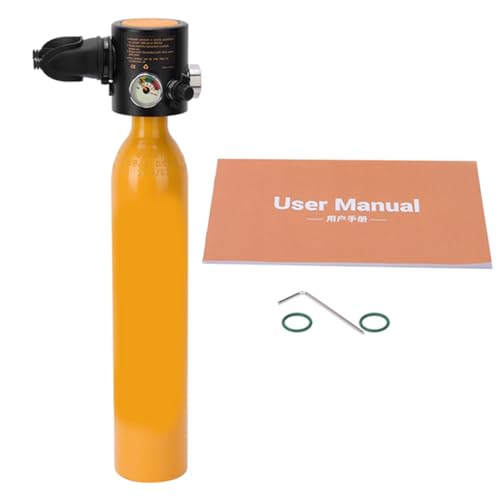 Scuba Tank, Mini Scuba Tank, Portable Diving Tank, Diving Oxygen Cylinder, 6-12 Minutes Diving Tank with 3000 PSI Max Pressure, Scuba Diving Tank Gear Underwater Breathing Training (Orange)