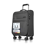 Cocoono Handgepäck Koffer 55x40x20 – Leichter Stoff Reisekoffer mit Rollen, TSA-Schloss, erweiterbar, 40L – Cabin Trolley für Flugreisen, 360° Doppelrollen, Robustes Hand Luggage (grau, M)