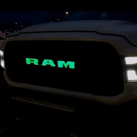 2019-2023 RAM Lighted Grille Emblem - LED Logo - Black Finish - Front Lightned Cover