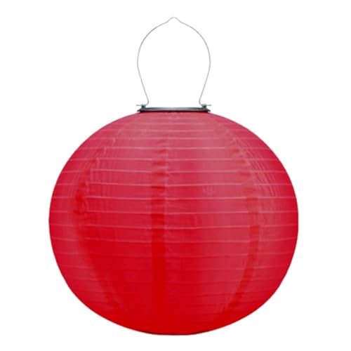 Chinese Nylon Outdoor LED Lanterns | Decorative Solar Panel Lamp With Hooks And Ropes | Water Resistant Hanging Lamp | Chinese Paper Outdoor Lamp For Garden, Yard