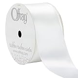 Berwick Offray 600931A 1.5' Wide Double Face Satin Ribbon for Gift Wrapping, Decoration, and Crafts, 50-Yard Spool, White