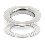 CRAFTMEmore 1 inch Hole 10 Sets Grommets Eyelets with Washers for Leather, Tarp, Canvas (Silver)