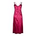 Cocktail Dresses for Women Sexy Deep-V Side Split Midi Sling Dress Fashion Irregular Hem Pleated Party Dress Red Small