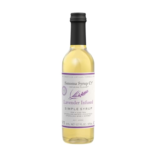 Sonoma Syrup Co Lavender Infused Simple Syrup, 12.7 Fl Oz for Coffee, Cocktails, and Cooking