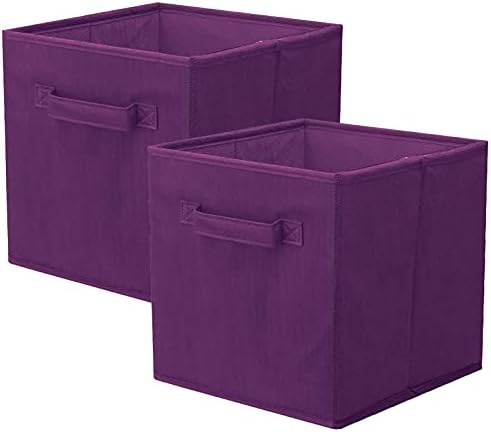 ShellKingdom Storage Bins, Foldable Fabric Storage Cubes and Cloth Storage Organizer Drawer for Closet and Toys Storage,2 Pack（Purple）
