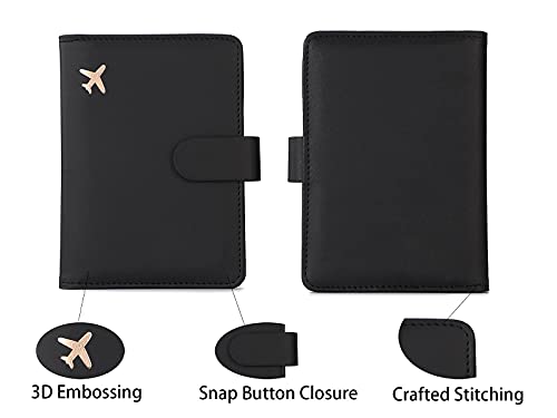 Image of Melsbrinna Premium Leather Passport Holder Covers Case, Waterproof Rfid Blocking Travel Wallet Passport Holder with Pen Holder, Cute Passport Book for Women /Men