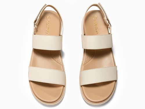 Image of Coutgo Women's Arch Support Adjustable Strap Flat Sandals | Casual Sandals