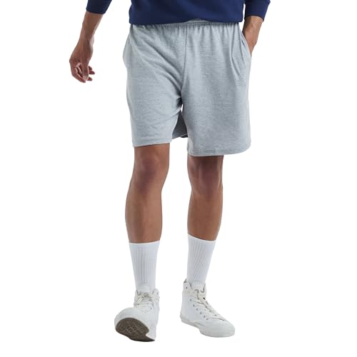 Hanes Mens Jersey Cotton With Pocket Workout-and-training-shorts, Light Steel, 3X-Large US