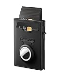 Vast Scenery RFID Wallet for Men Compatible with AirTag, Slim Mens Wallet for Air Tag Smart Pop up Card Holder, Minimalist Wallet with ID Window & Cash Slot, Trifold Compact Metal Aluminum Card Case