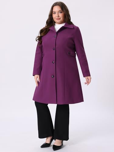 Agnes Orinda Women's Plus Size Single Breasted Belted Winter Long Coat3