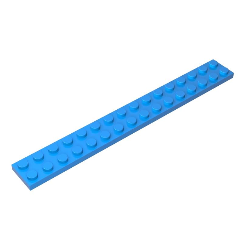 4282 Foundation Plate Plate 2x16 10 Pieces GDS-517 Compatible with Lego Building Blocks Color:Dark Azure โ image 1