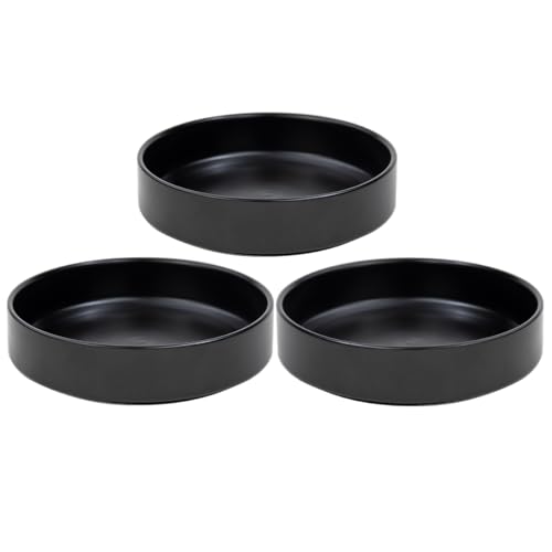 Katzennapf Keramik,3-teiliges Set Futternapf Katze,Der endgültige Katzennapf für Katzen und Welpen 15 * 4cm (Schwarz)