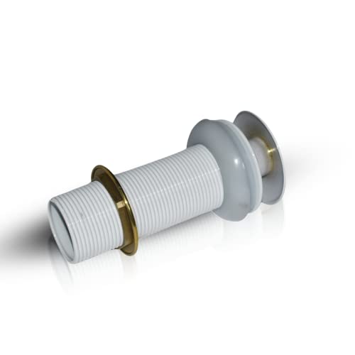 Image of InArt Pop-up Brass Basin Drainer /Waste Coupling /Waste Kit for Bathroom Wash Basin /Vessel Sink White Color 5 Inch Brass Full Threaded Pop Up Waste Coupling 32 MM