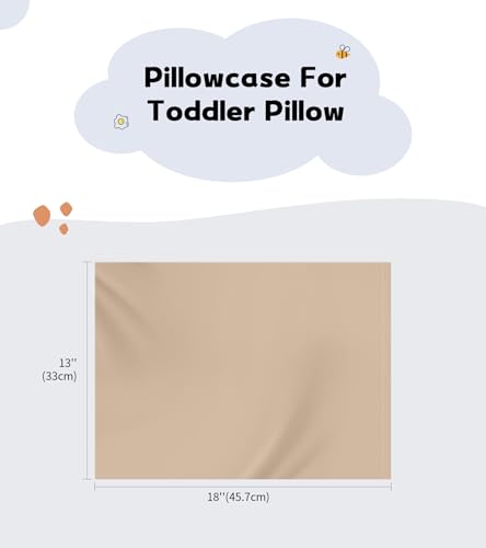 Image of Deep Dream Toddler Pillowcases for 13x18 Pillow 2 Pack, 100% Cotton Travel Pillow Case Cover, 600 Thread Count Cotton 13x18 Pillow Covers, Soft & Breathable Pillow Cases with Envelope Closure, Khaki